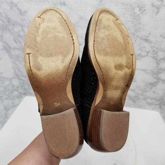 SAM Edelman 5.5 Black Perforated Leather Boots - Picture 7 of 7